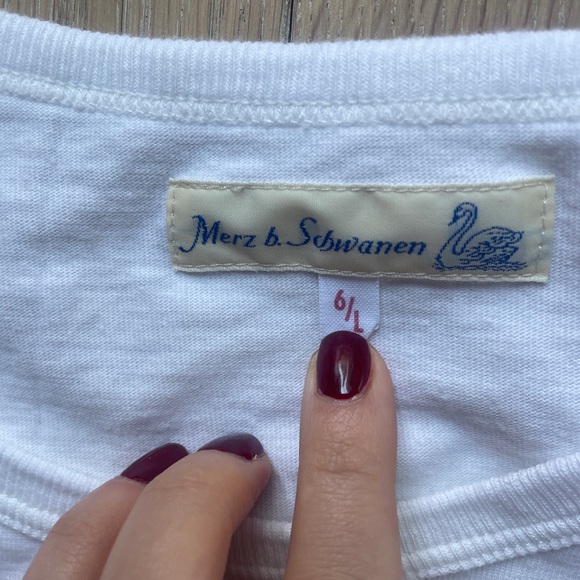 Merz B. Schwanen 214 Loopwheeled White T-Shirt - Picture 8 of 10